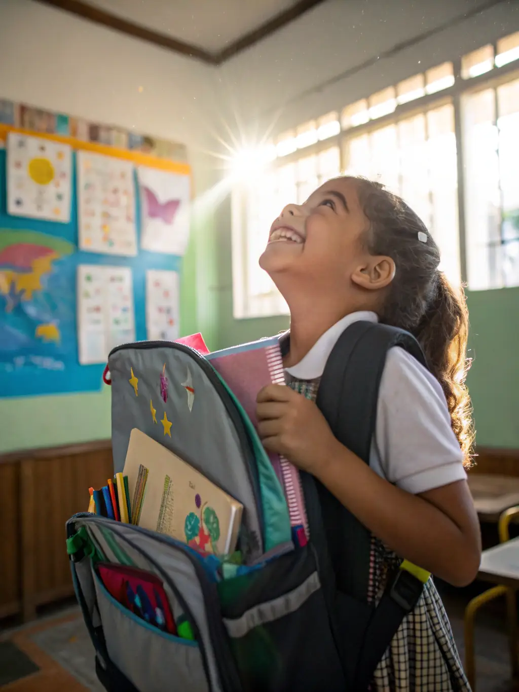 A student proudly displaying a math project with a tutor, highlighting the success and confidence gained through Nekoda Forge Space's math tuition program.